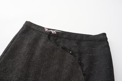 DAWANG | Zhen Side Button Denim Patch Mini Skirt