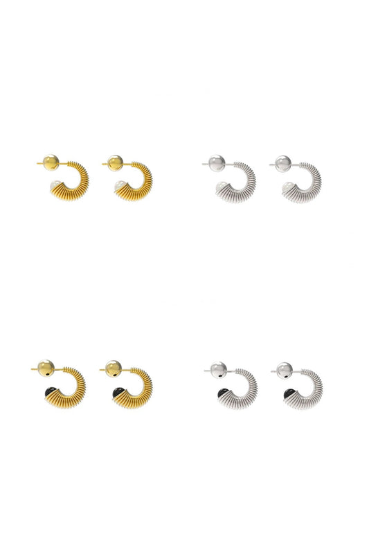 Herherlin | Wave Earring | Pearl & Agate