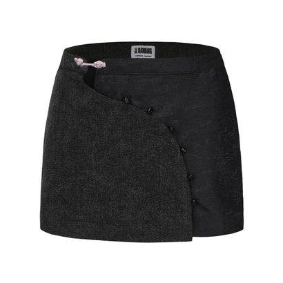 DAWANG | Zhen Side Button Denim Patch Mini Skirt