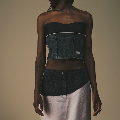 DAWANG | Ban Denim Patch Tube Top