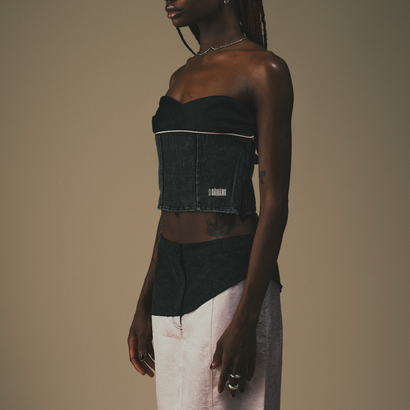 DAWANG | Ban Denim Patch Tube Top