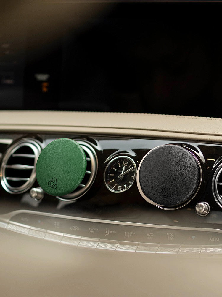 Delfino | Green Lambskin Leather Car Diffuser and Insert