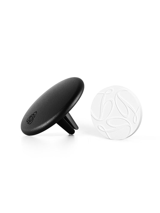 Delfino | Black Lambskin Leather Car Diffuser and Insert