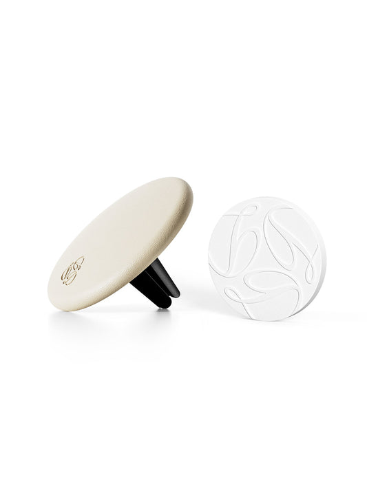 Delfino | Cream Lambskin Leather Car Diffuser and Insert