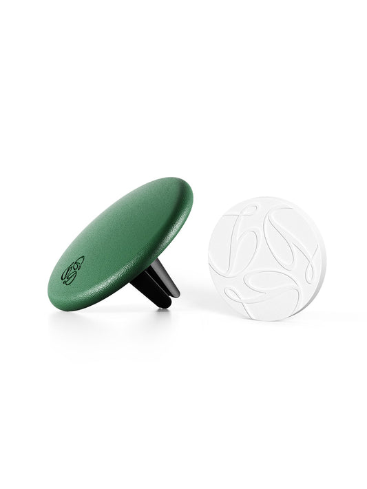 Delfino | Green Lambskin Leather Car Diffuser and Insert