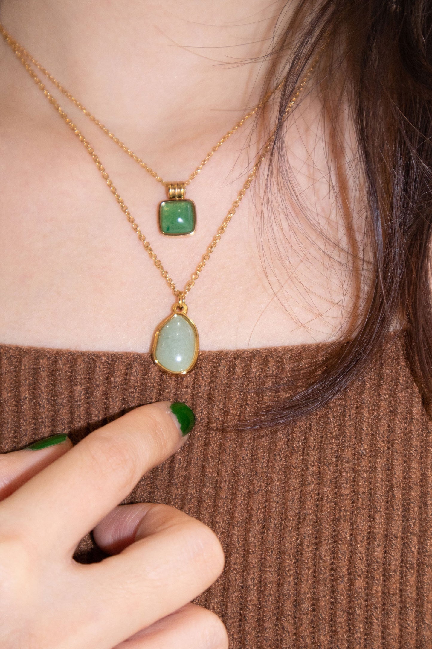 Seree | Puzzle — Jade Stone Pendant Necklace