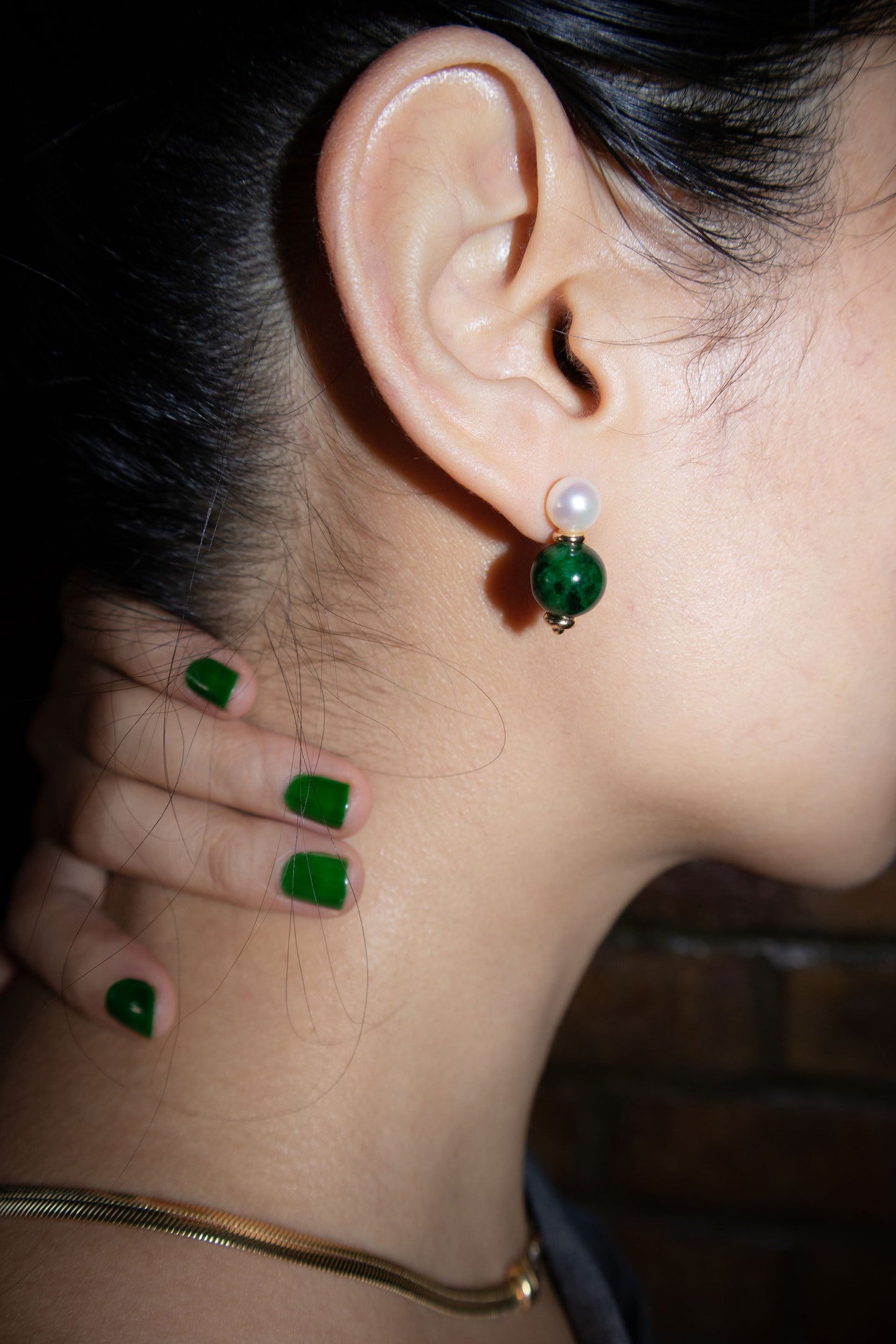 Seree | Robyn — Pearl Jade Stone Drop Earrings