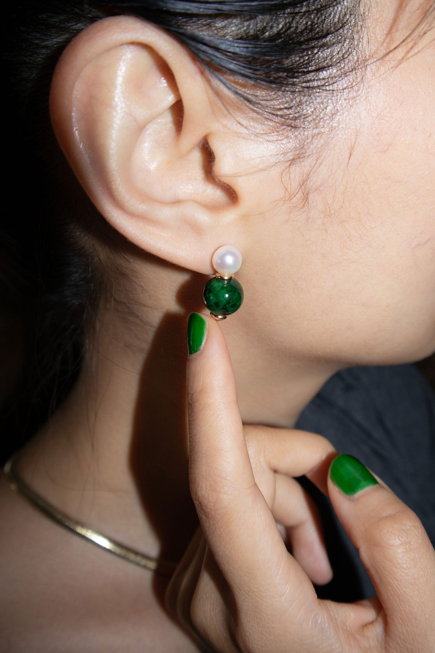 Seree | Robyn — Pearl Jade Stone Drop Earrings