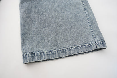 DAWANG | Za WideLeg Denim/Brocade Patch Pants