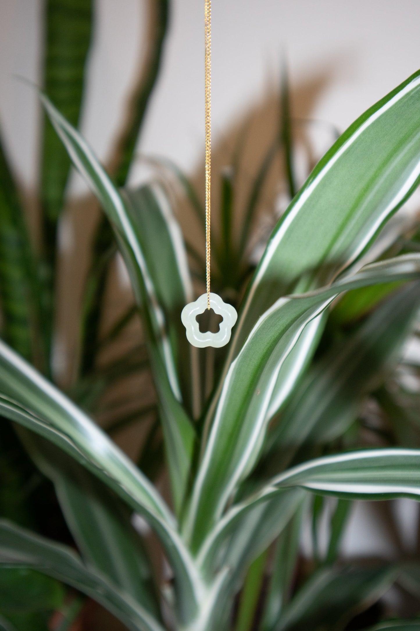 Seree | Plum Blossom — Green Jade Pendant Necklace