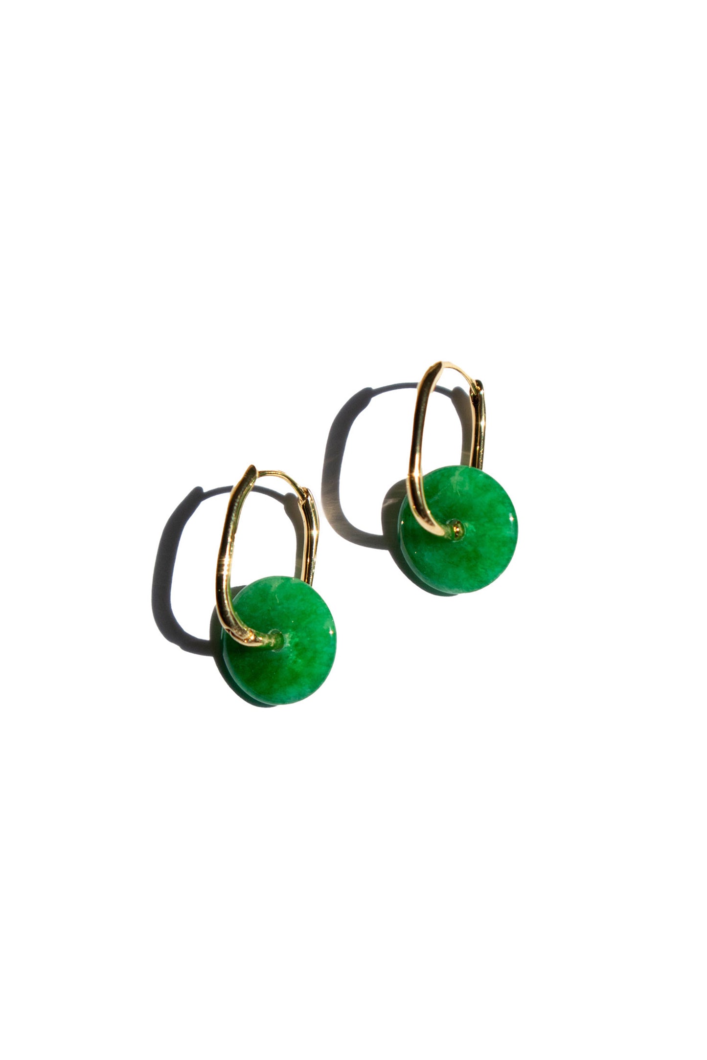 Seree | Willow — Green Jade Stone Hoop Earrings